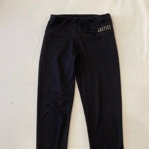 Justice Active Girls black leggings.